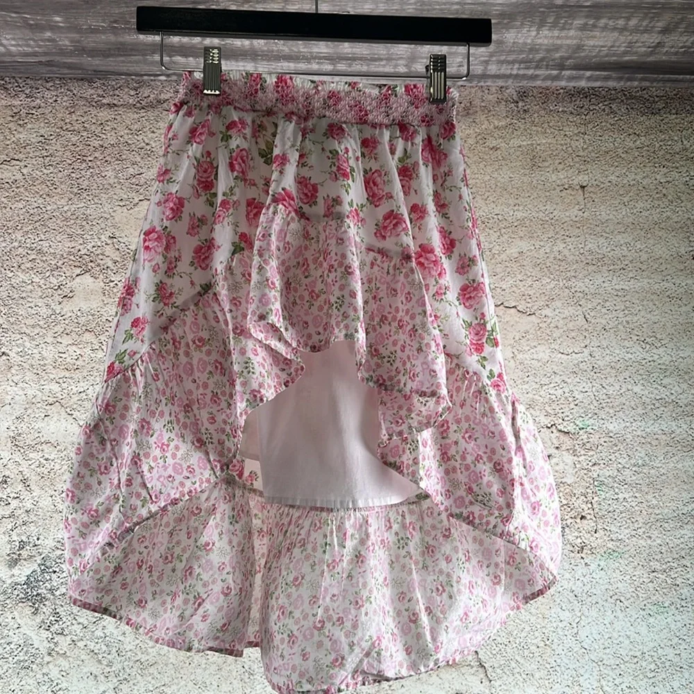LoveShackFancy x American Girl Hi-Lo Floral Skirt PINK MELODY XS (6) A599 - Picture 4 of 7